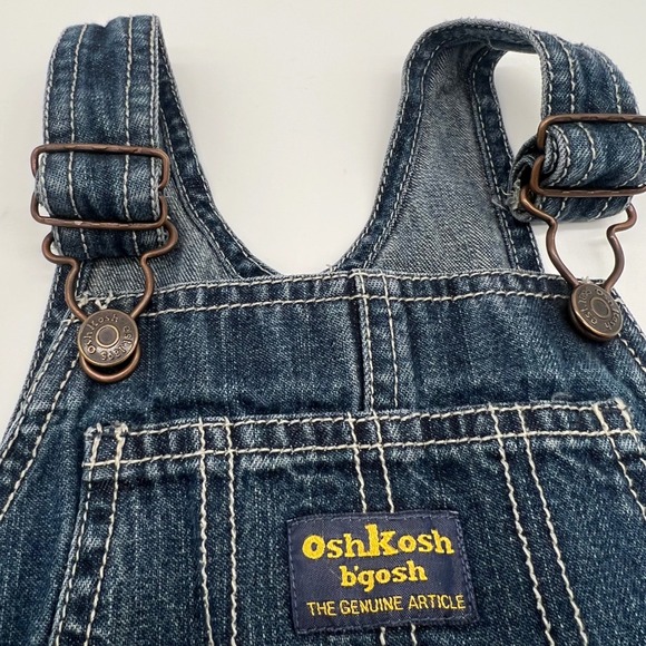 OshKosh B'gosh‎ Baby Denim Shortalls Jean Overalls 24 Months The Genuine Article - Picture 5 of 7